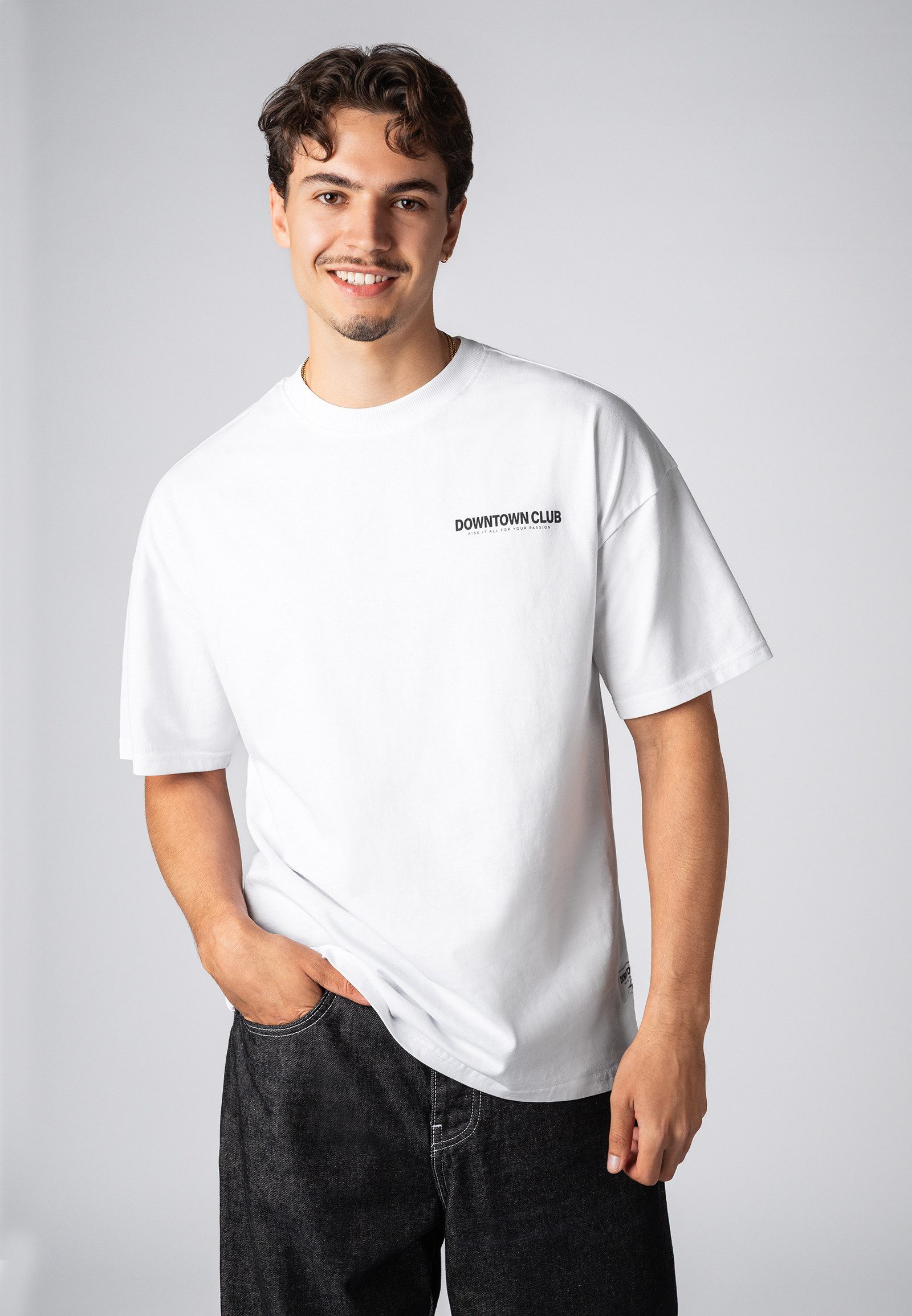 SUBLEVEL T-Shirt Herren Shirt Downtown Club Edition kurzarm, Baumwolle, oversize, Frontprint