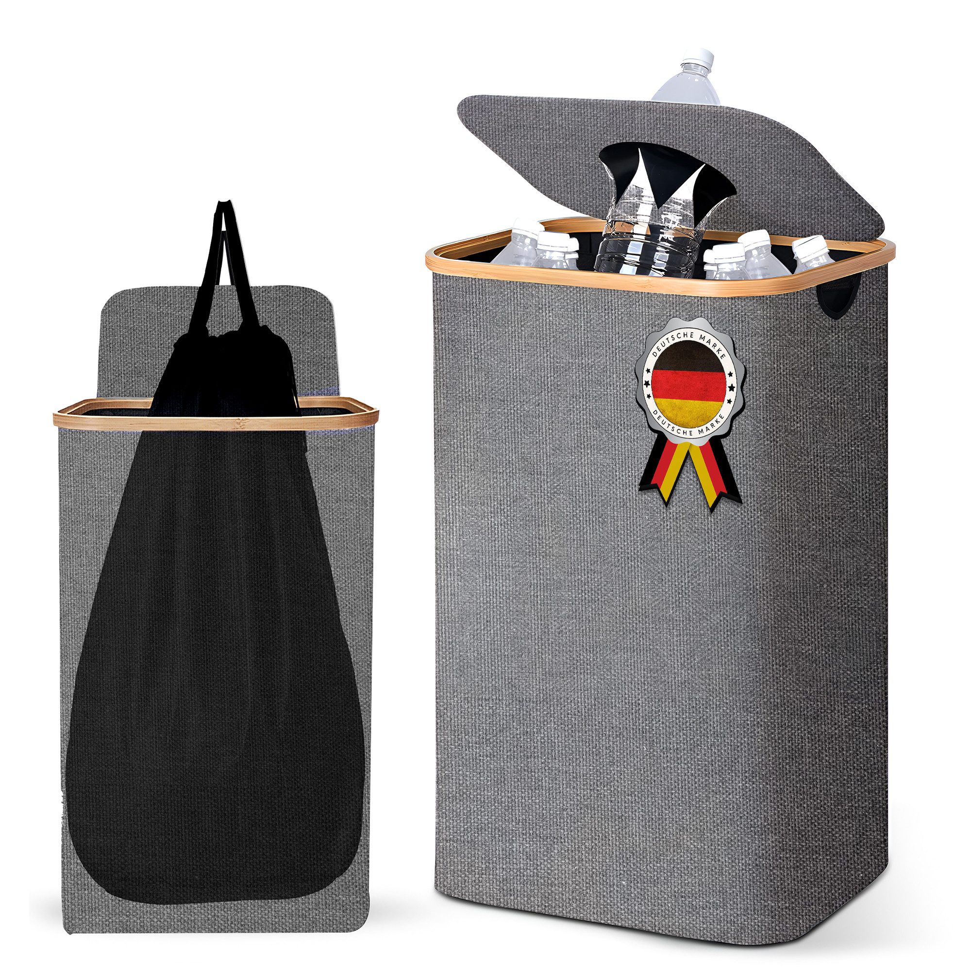 Roxlin Aufbewahrungskorb Pfandflaschen Sammelbehälter mit Deckel 100 Liter günstig online kaufen