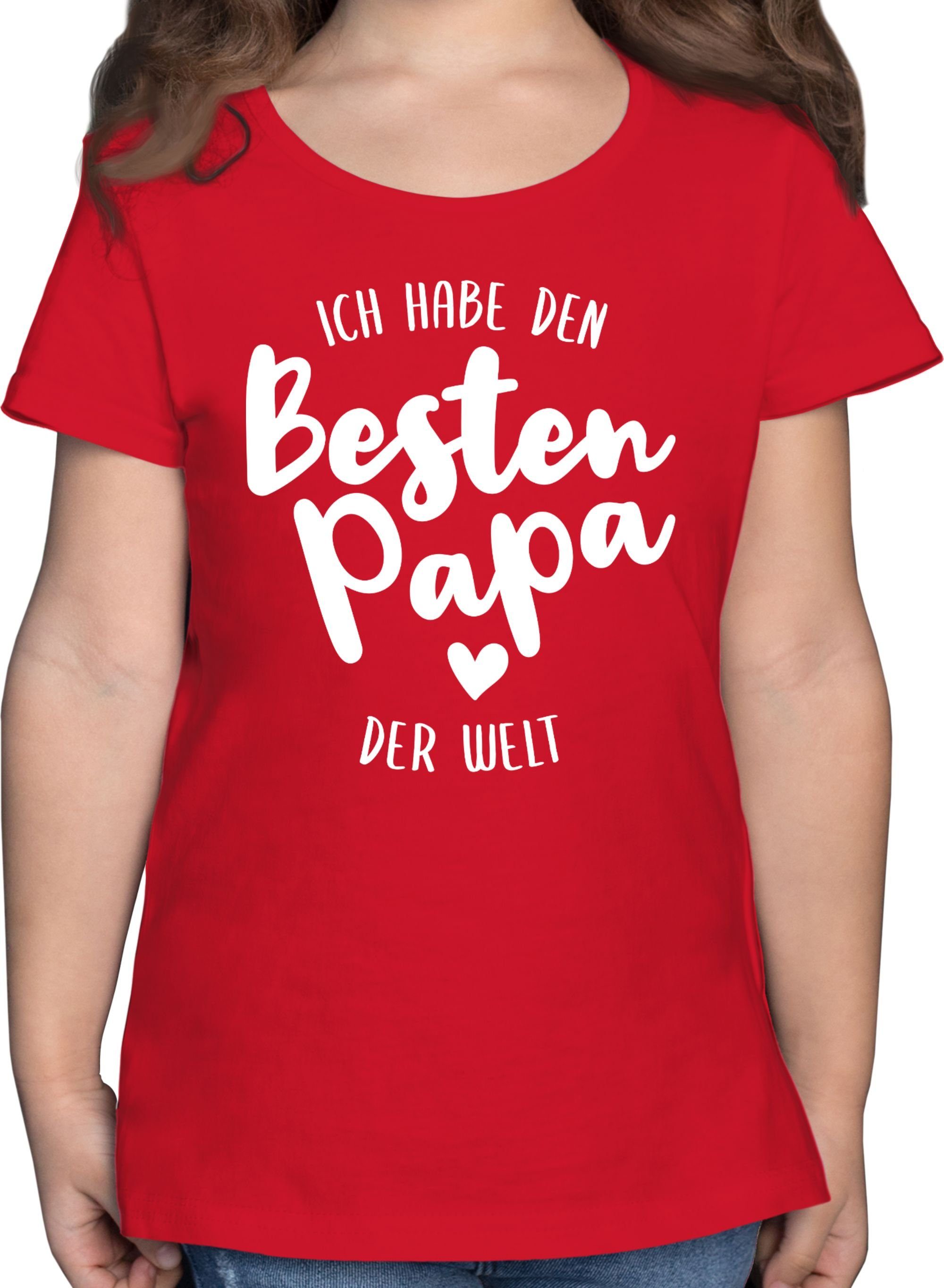 Shirtracer T-Shirt Ich habe den besten Papa der Welt Vatertag Geschenk für Papa 2 Rot