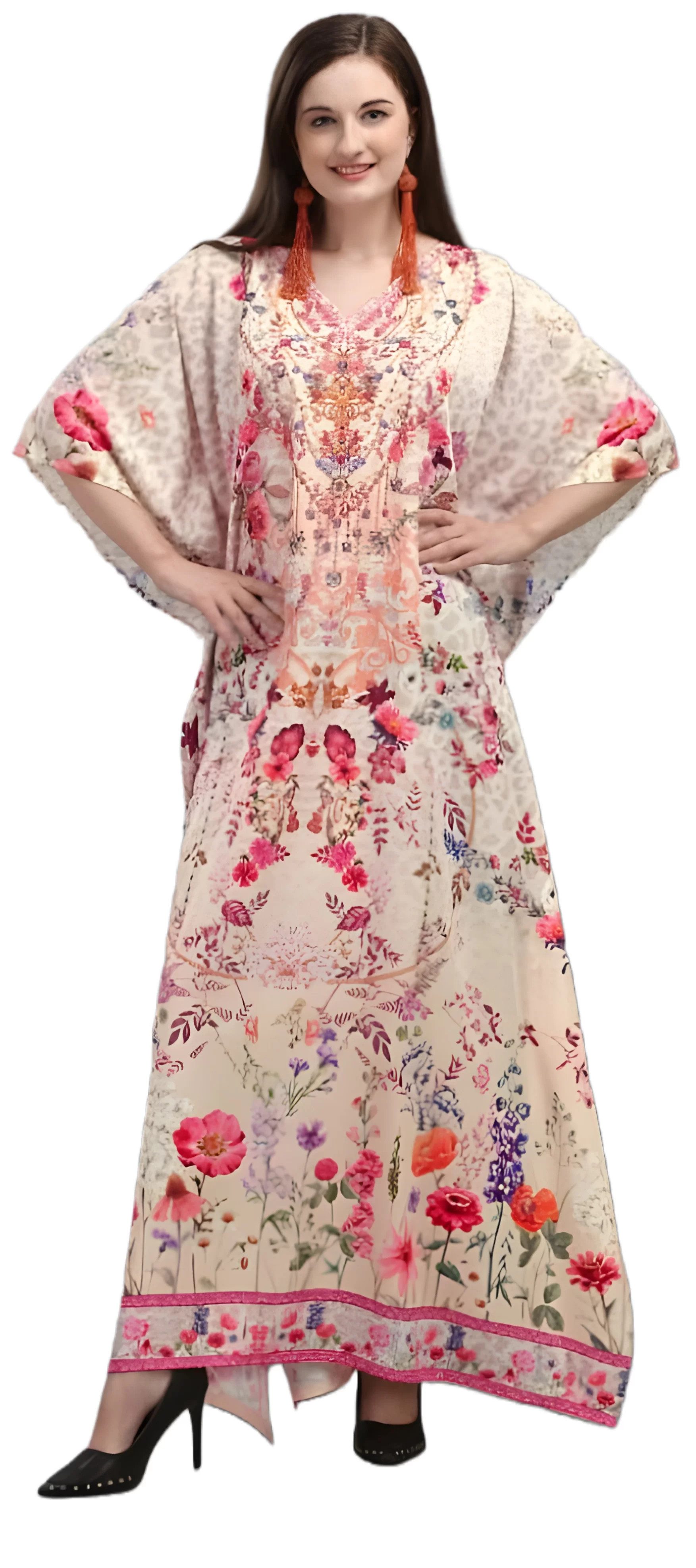 PfauGermany Kaftan CHARMING REEF Digital Printed With Stone Work