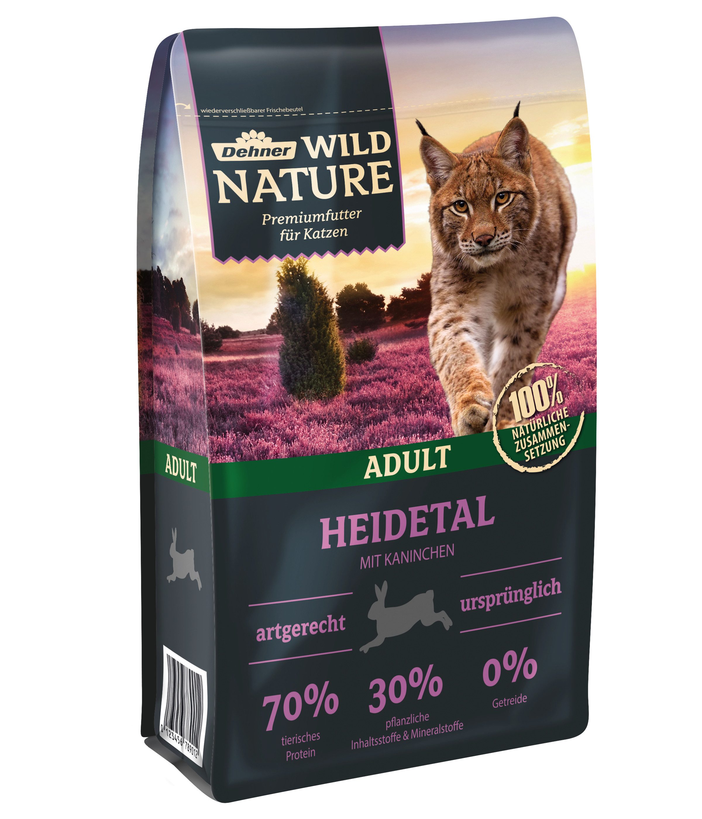 Dehner Wild Nature Heidetal Adult Kaninchen, 1.5 kg Kaninchen, Trockenfutter für: Katze, Trockenfutter für ausgewachsene Katzen