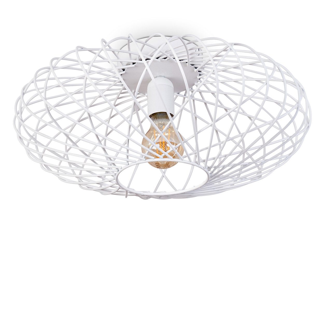 hofstein Deckenleuchte »Pieris« runde Deckenlampe aus Metall in Weiß, ohne günstig online kaufen