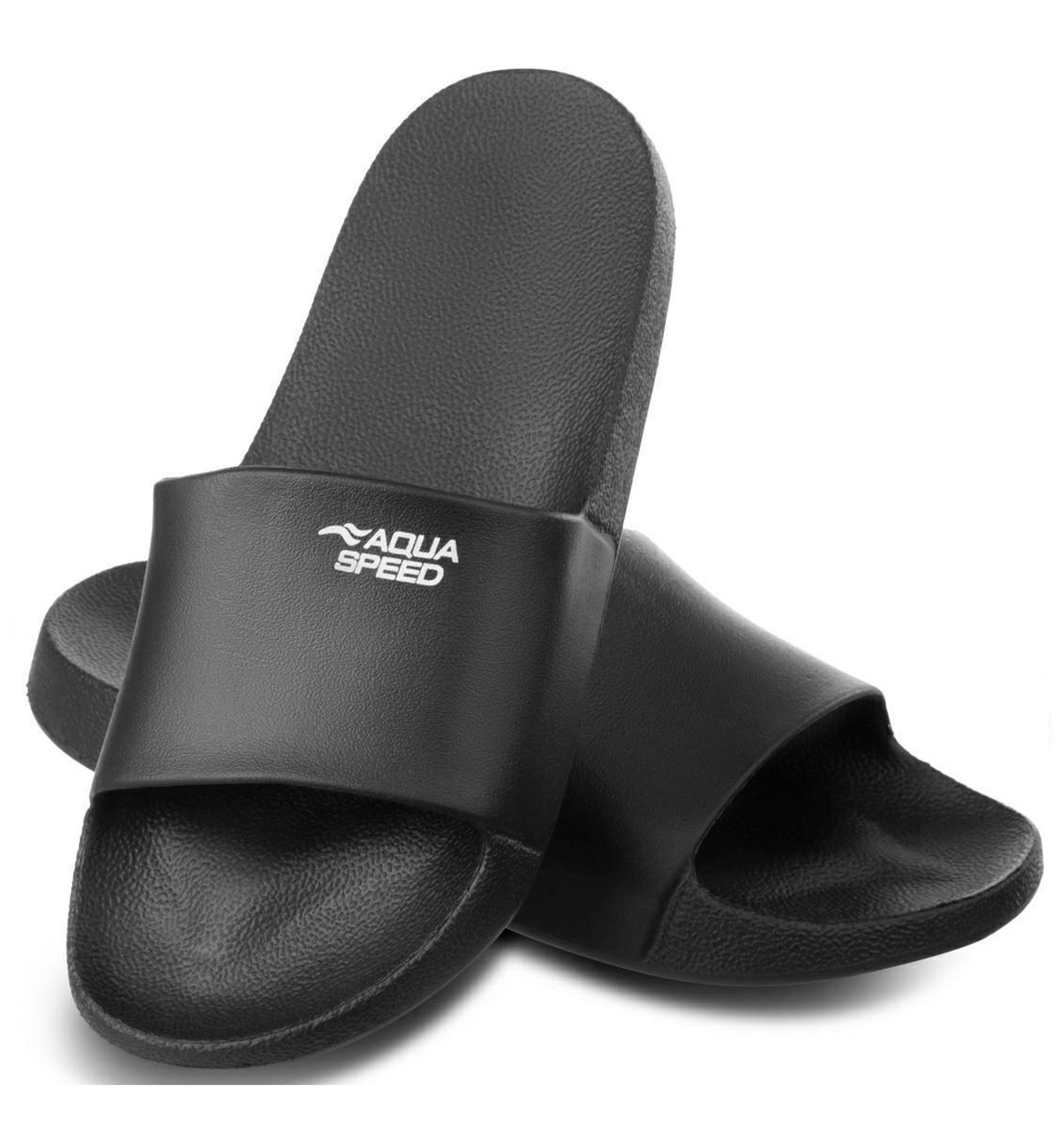 Aqua Speed OHIO Badelatschen + kl. Fasertuch Duschsandalen Badeschlappen Badepantolette