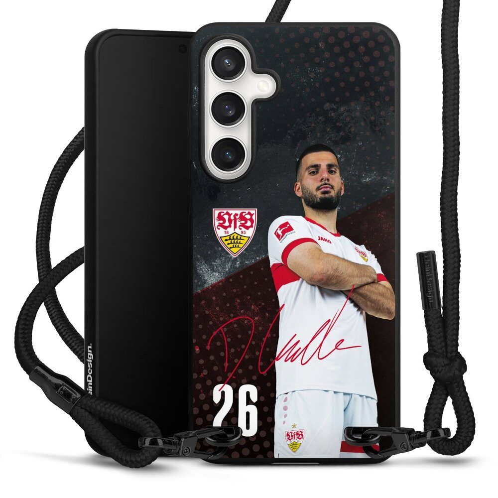 DeinDesign Handyhülle VfB Stuttgart Deniz Undav Offizielles Lizenzprodukt Deniz Undav 24/25, Samsung Galaxy S24 FE 5G Premium Handykette Hülle mit Band