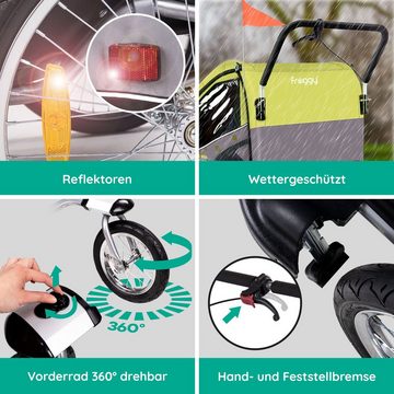 Froggy Fahrradkinderanhänger CHBT02, 2 in 1 Kinderfahrradanhänger Jogger Stahl