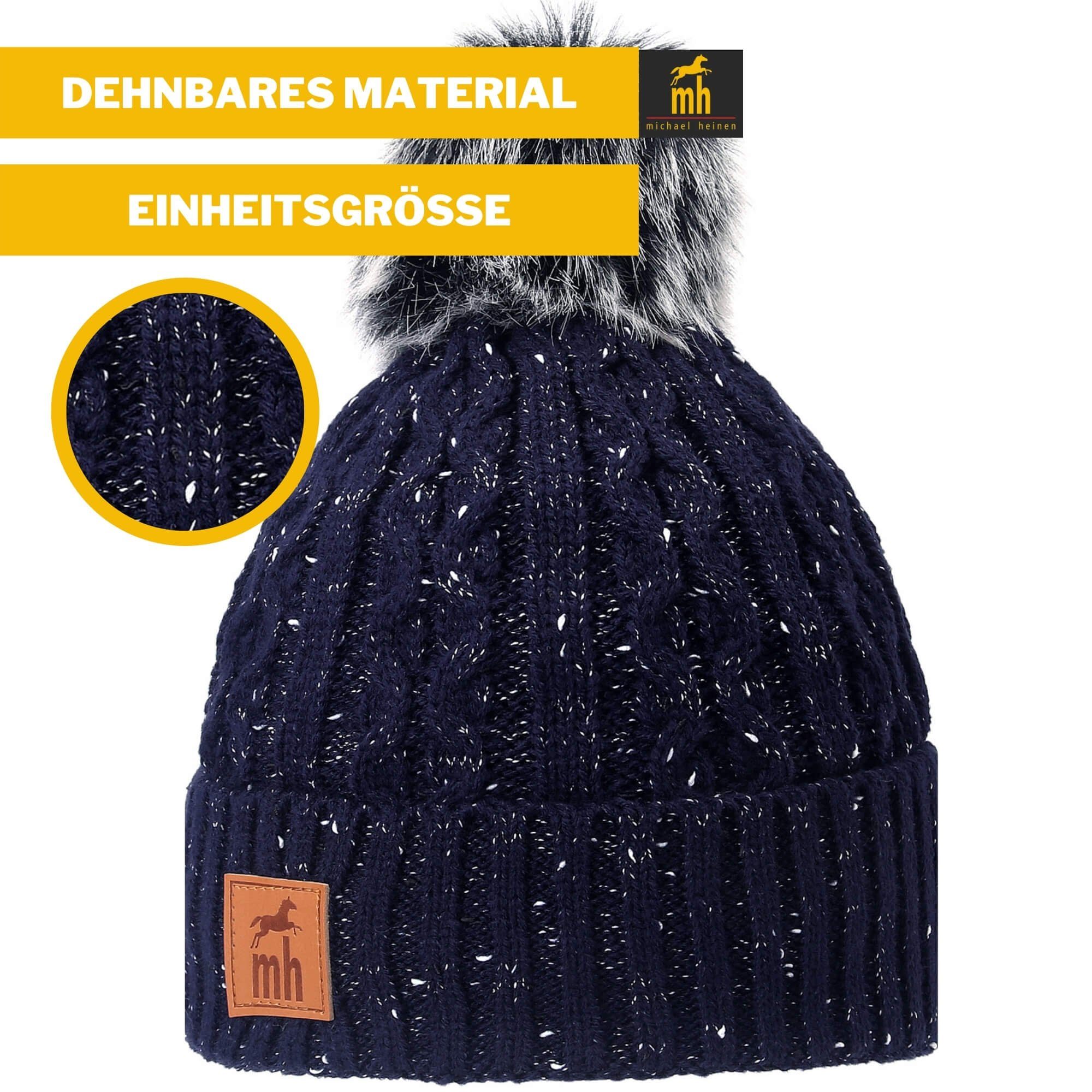 gemütlich Damen Strickmütze blau kuschelig warm, Heinen Michael und