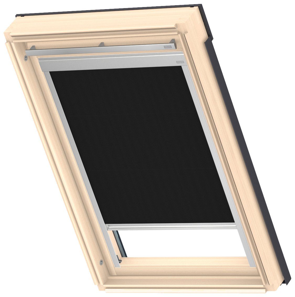 Verdunklungsrollo DBL M10 4249, VELUX, verdunkelnd, ohne Bohren, in Führungsschienen, VELUX »Pick & Click!«, alufarbene Führungsschienen & Griffleiste