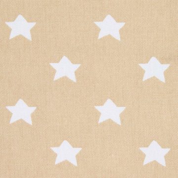 Gardine Gardinen mit Ösen Sterne beige 2er Set 100% Baumwolle, 137x117 cm, Homescapes