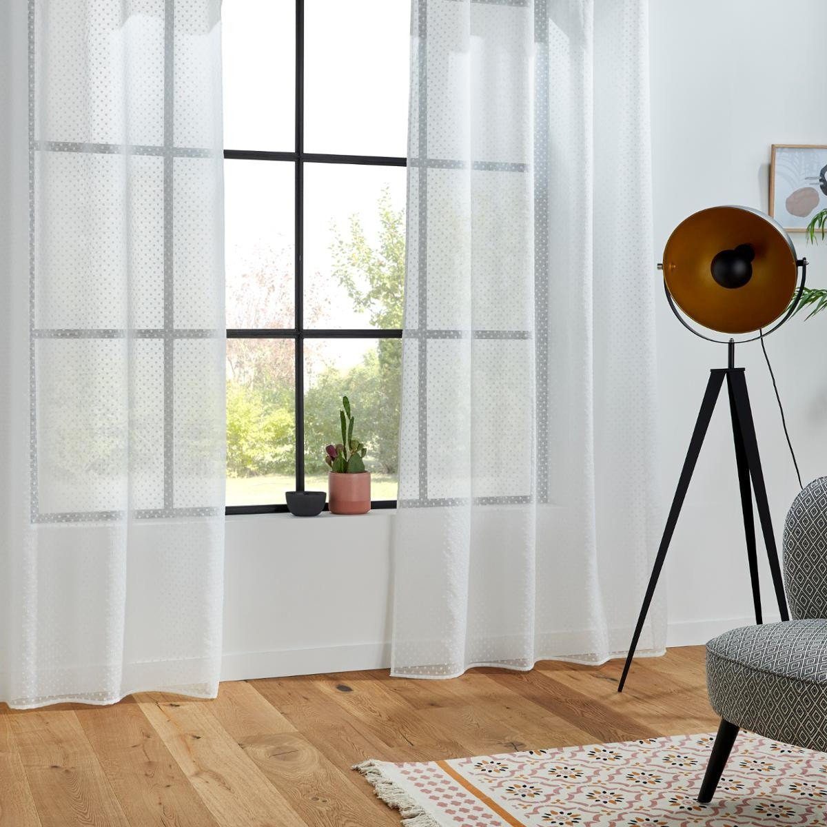 Atmosphera Créateur d'intérieur Gardine CARRE Punkte, 140 x 240 cm, weiß - Atmosphera (1 St), modern. € 25,99