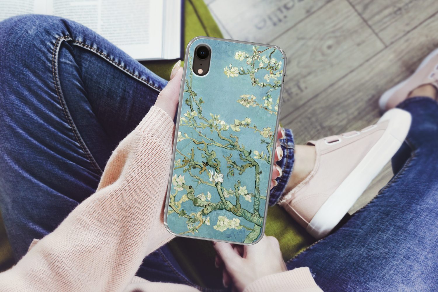 MuchoWow Handyhülle für Apple iPhone XR Mandelblüte - Van Gogh - Kunst, Smartphone-Bumper, Print, Handy Schutzhülle Dünn