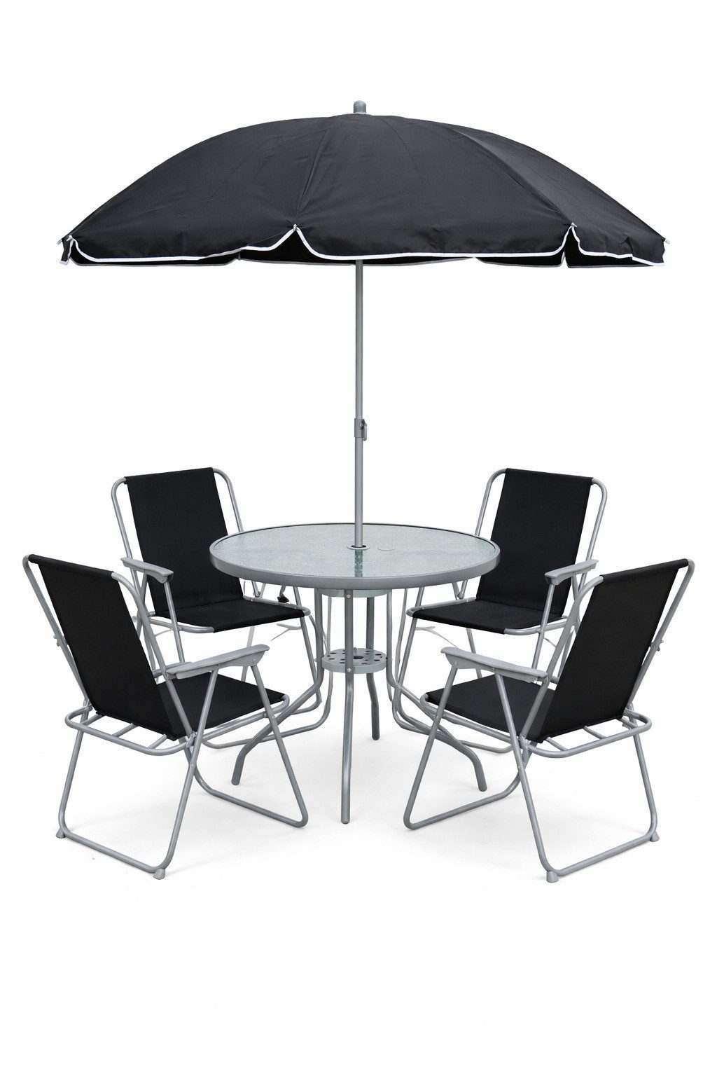 VCM Garten-Essgruppe 6tlg Balkonset Gartenmöbel Stapelstühle Set Maxola