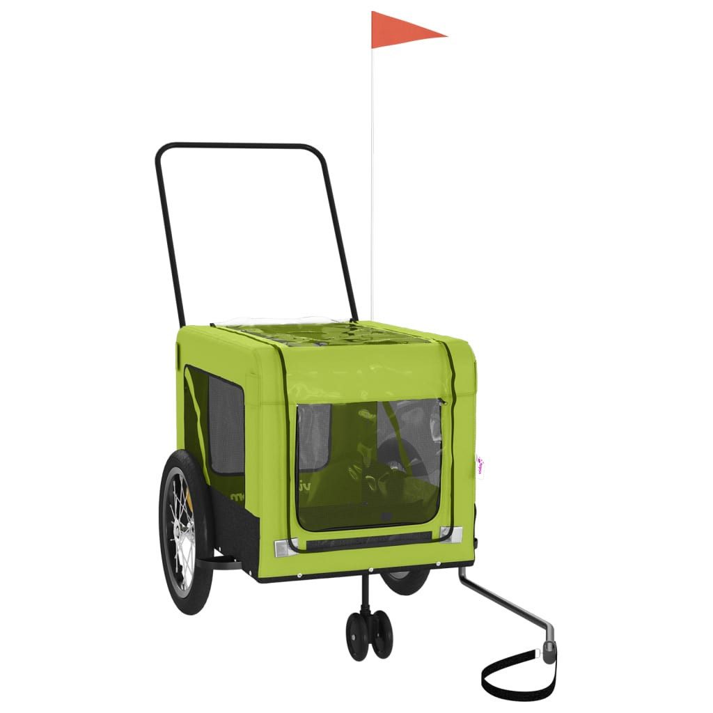 Fahrradkinderanhänger 50 x 70 x 50 cm, grün Fahrradanhänger Hunde Grün und Schwarz Oxford-Ge