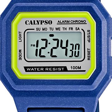 CALYPSO WATCHES Digitaluhr Calypso Unisex Uhr Digital K5802/5, (Digitaluhr), Damen, Herrenuhr eckig, mittel (ca. 33mm) Kunststoffband, Sport-Style