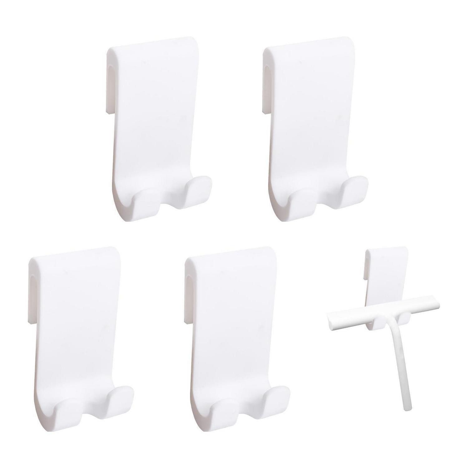 LuxusKollektion Türhaken Dusch-Caddy Haken 4er Set Weiß, (4-St)