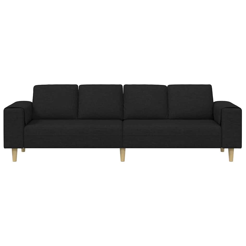 vidaXL Sofa Wohnzimmer Couch Schwarz 250 x 77 x 76 cm Polyester, 1 Teile – Bild 4 von 5