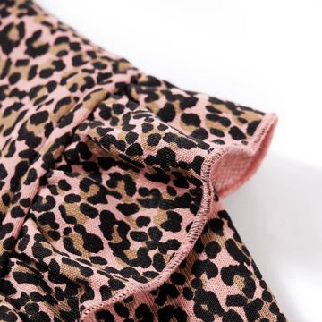 vidaXL A-Linien-Kleid Kinder-Pulloverkleid Leopardenmuster Mittelrosa 104