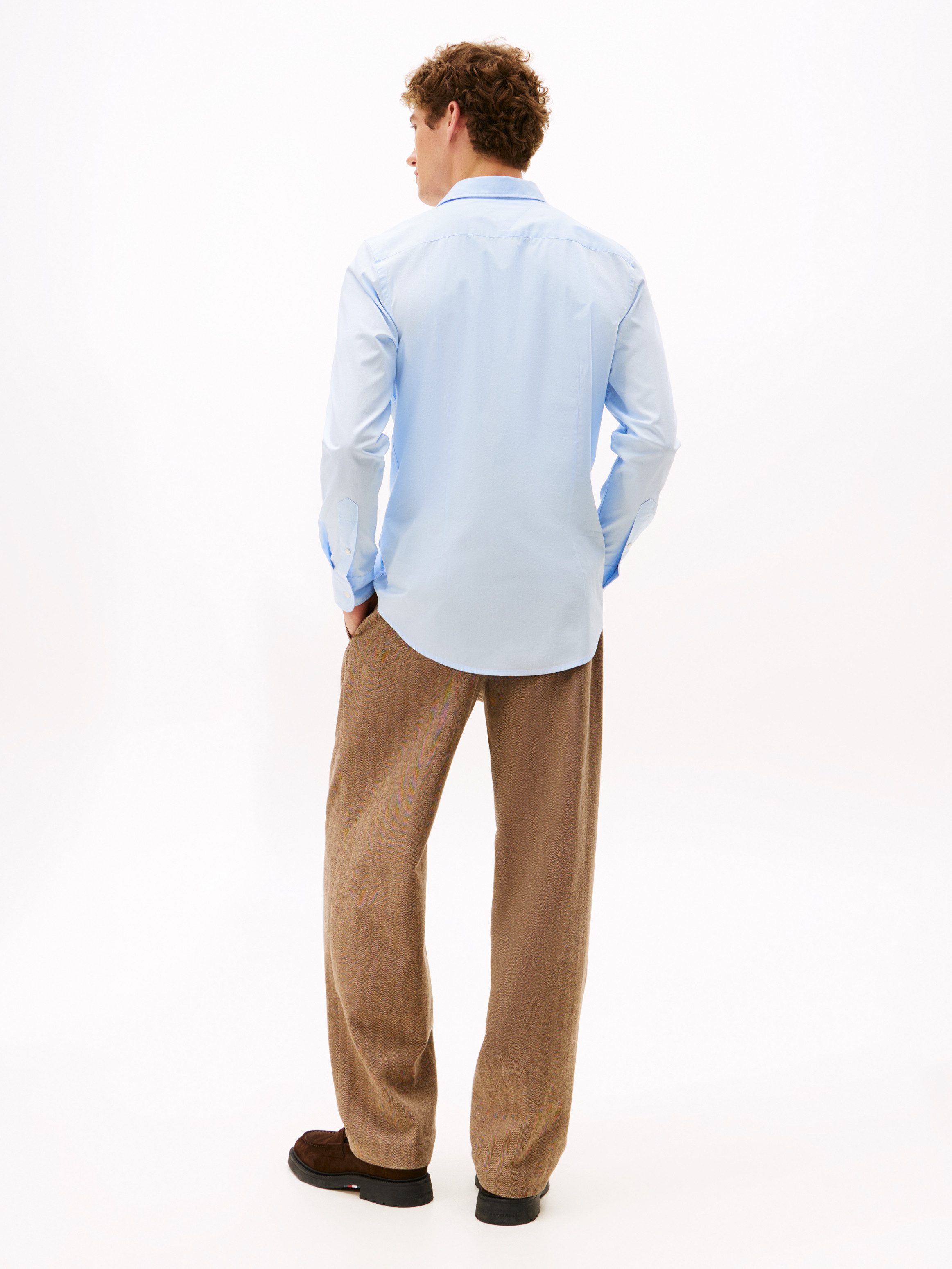 Tommy Hilfiger Langarmhemd FLEX POPLIN SHIRT Slim Fit, Kentkragen, Baumwollqualität – Bild 5 von 5