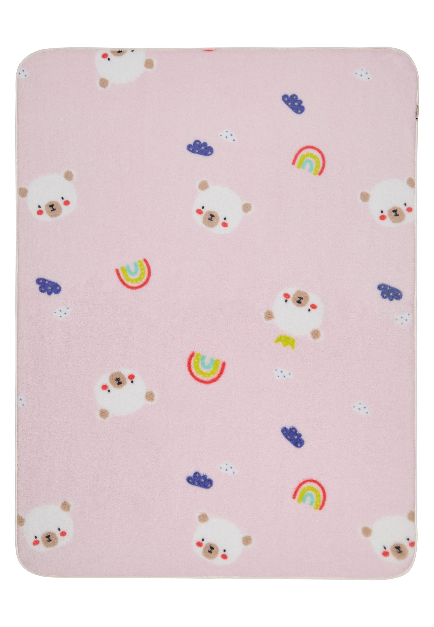 Babydecke Babydecke Plüsch FAMILIE Bär, Sterntaler®, aus Plüsch, All-Over Motiv, eine kurze und eine langflorige Seite