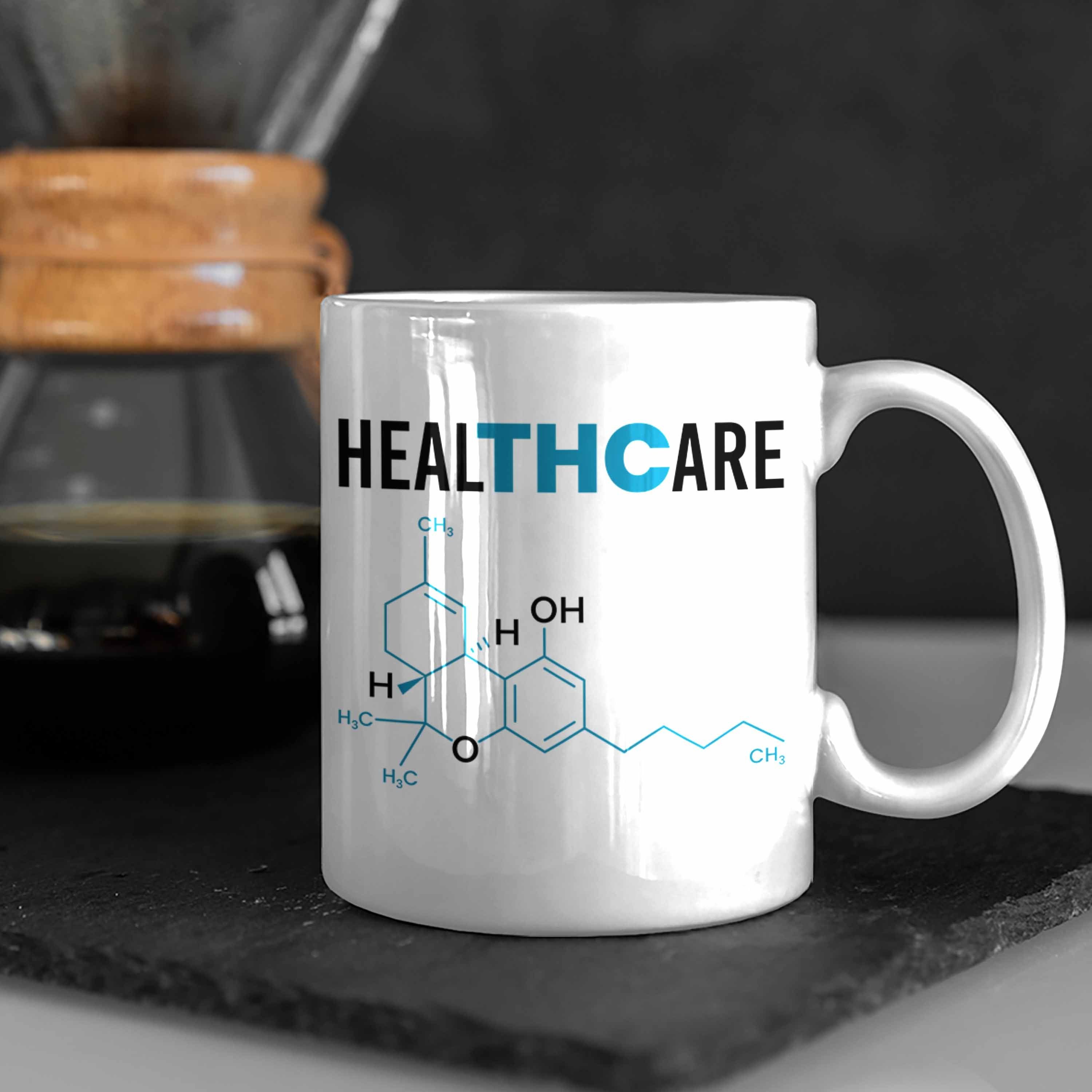 - "THC Cannabis-Liebhaber THC Healthcare" Weiss Tasse Trendation Tasse