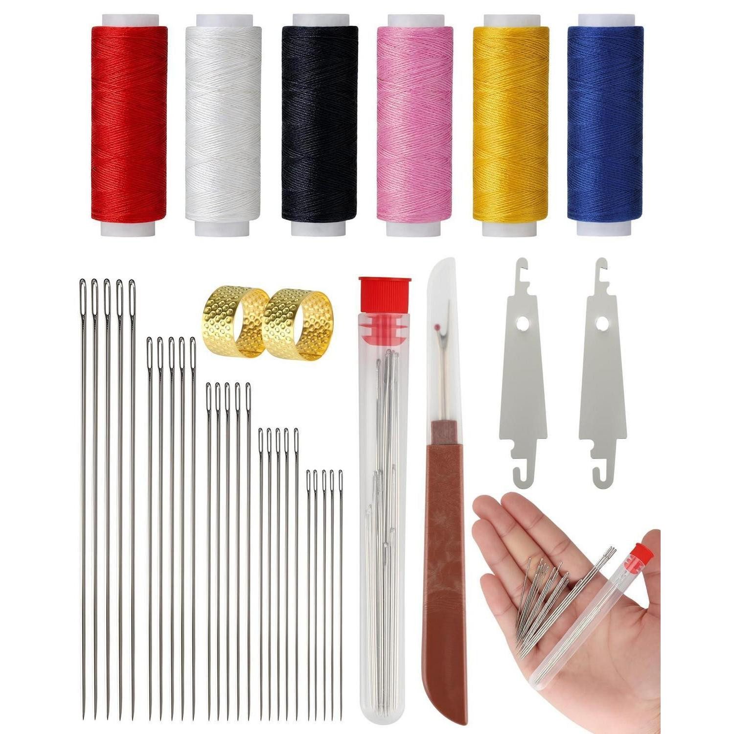 LuxusKollektion Big-Eye-Nadeln Nähnadel Set 37-tlg mit Zubehör