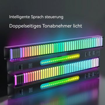 AUKUU LED Stripe Creative Creative Symphony 3D Tonabnehmerlampe Bluetooth, sprachgesteuerte LED Rhythmus Lichtleiste Desktop Musik