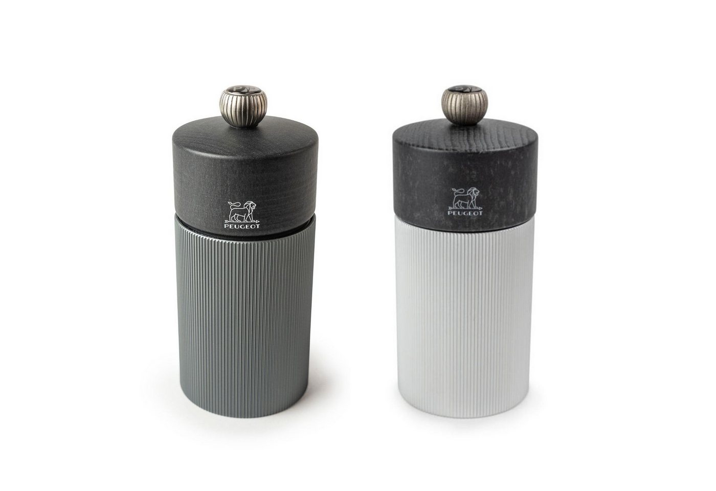 PEUGEOT Salz-/Pfeffermühle 12cm Carbon Alu Pfeffermühle Salzmühle Stahlmahlwerk LINE Manuell