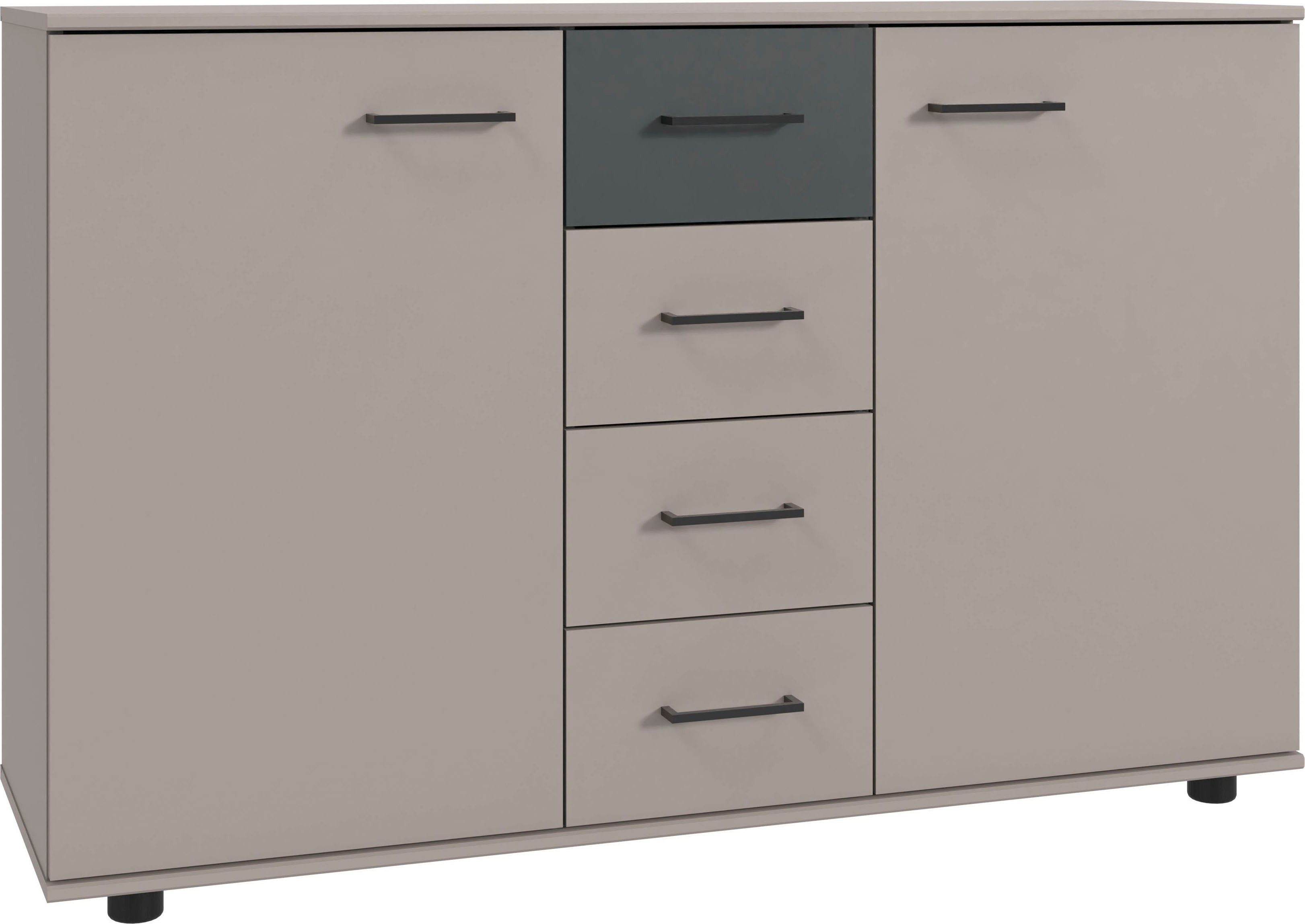 Wimex Kombikommode Taiga, obere Schublade in Absatzfarbe oder uni weiß