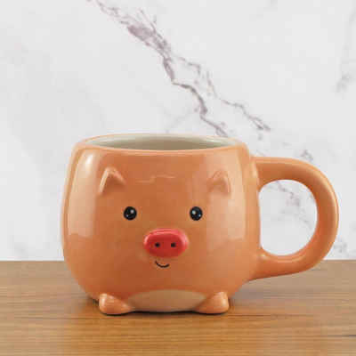 Winkee Becher Pet Friends Kaffeebecher Schweinchen, Keramik