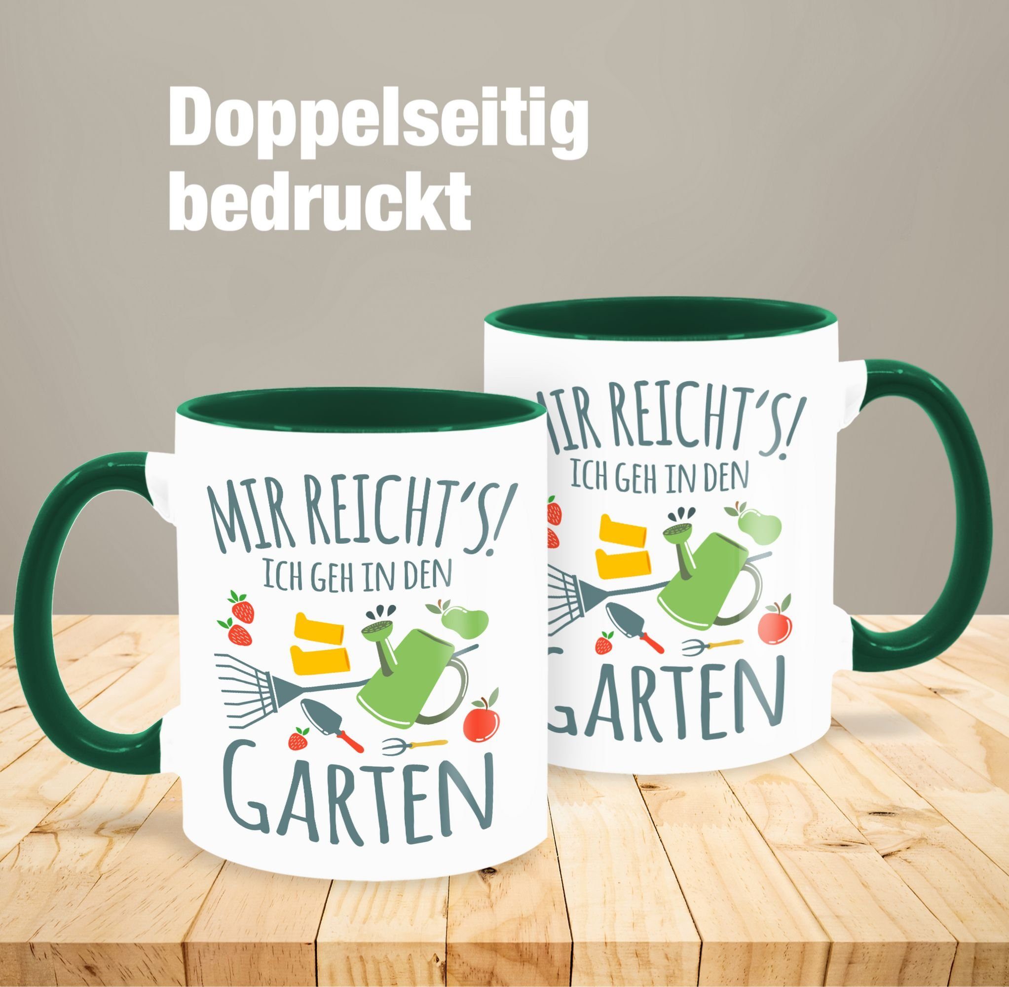 Shirtracer Tasse Mir Hobby geh 1 Petrolgrün Geschenk Kaffeetasse Garten, in Keramik, den ich reicht's