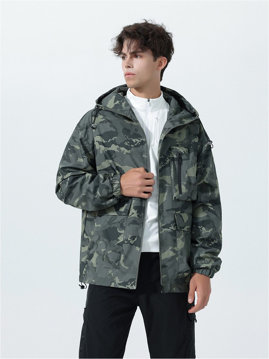 YOUTHUP Windbreaker Windbreaker im Herbst, Wetterfeste Camouflage-Übergangsjacke