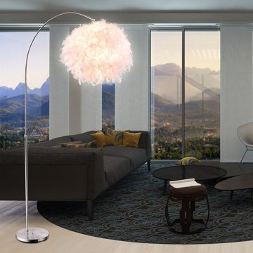 Globo LED Stehlampe, Leuchtmittel inklusive, Warmweiß, Feder Steh Leuchte weiß verstellbar Ess Zimmer Lampe rund
