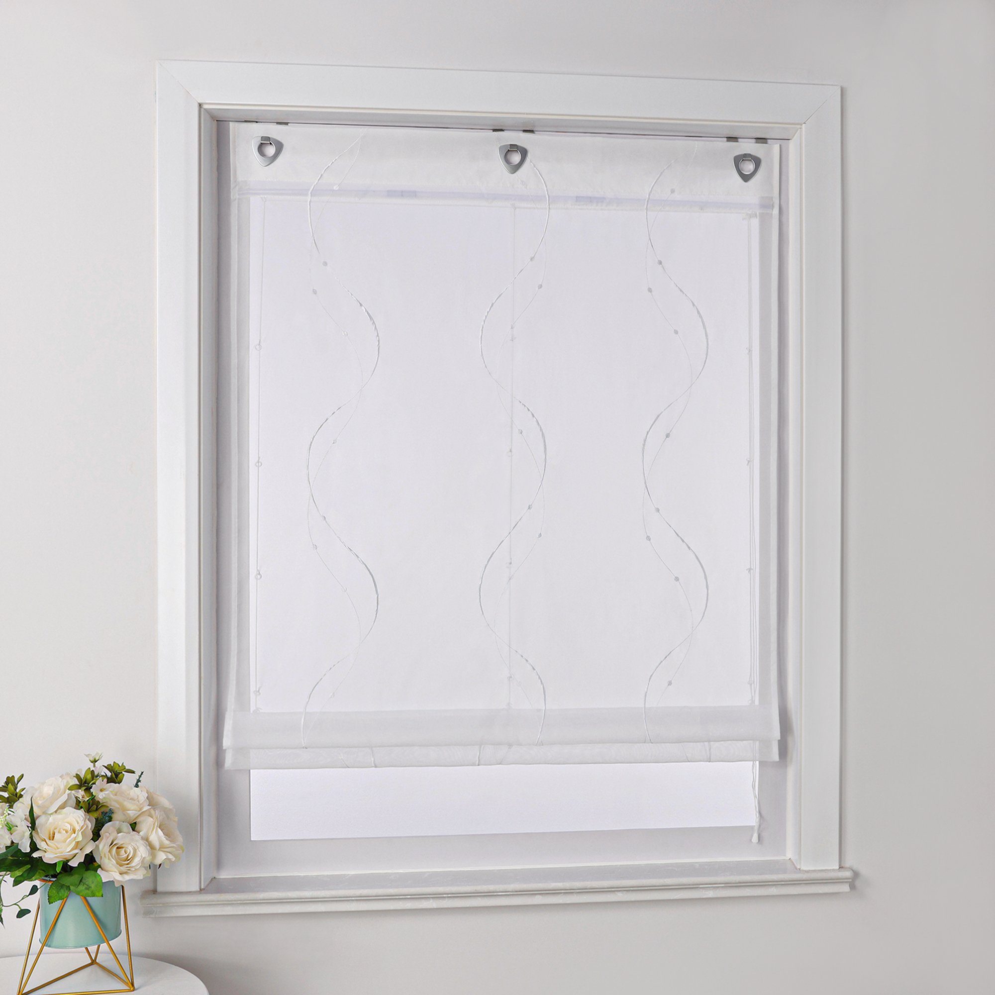 Joyswahl Raffrollo, mit Hakenaufhängung, mit U-Haken Ösenrollo Modern Besti günstig online kaufen