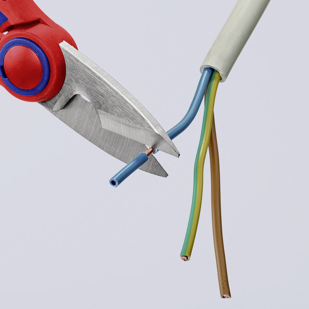 Knipex Elektrikerschere Knipex KNIPEX 95 05 10 SB Elektrikerscheren mit Mehrkomponenten-Hüllen