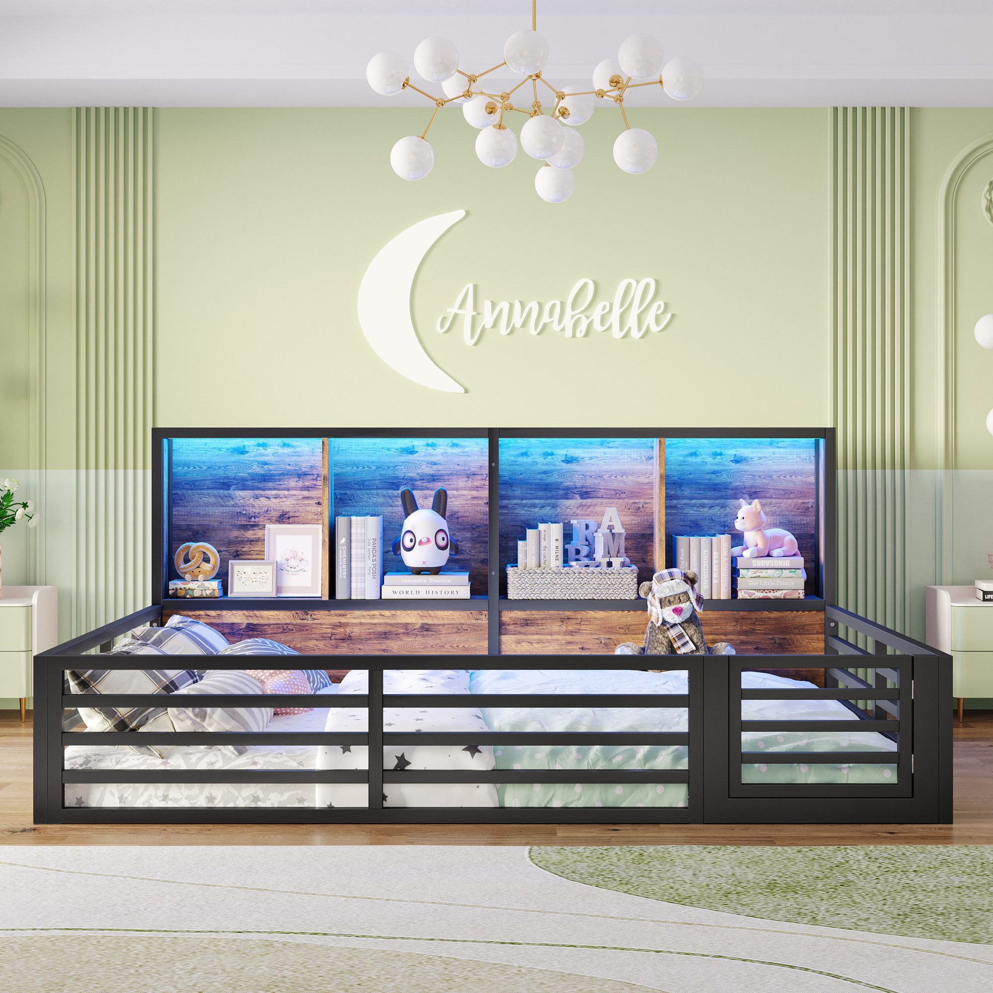 Merax Kinderbett (Plattformbett aus Metallrahmen und MDF, 1-tlg., Daybed fü günstig online kaufen