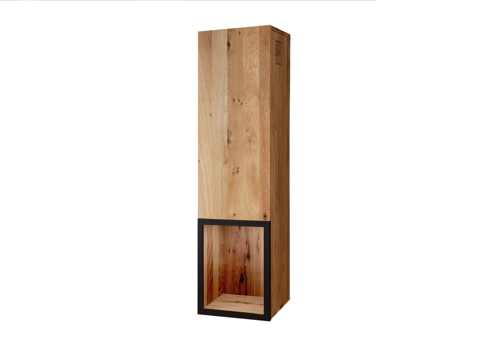 Massivmoebel24 Hängevitrine (Hängevitrine Wild-/Zerreiche 33x33x124 natur geölt FRANKFURT #102) Hängevitrine Wild-/Zerreiche 33x33x124 natur geölt FRANKFURT #102