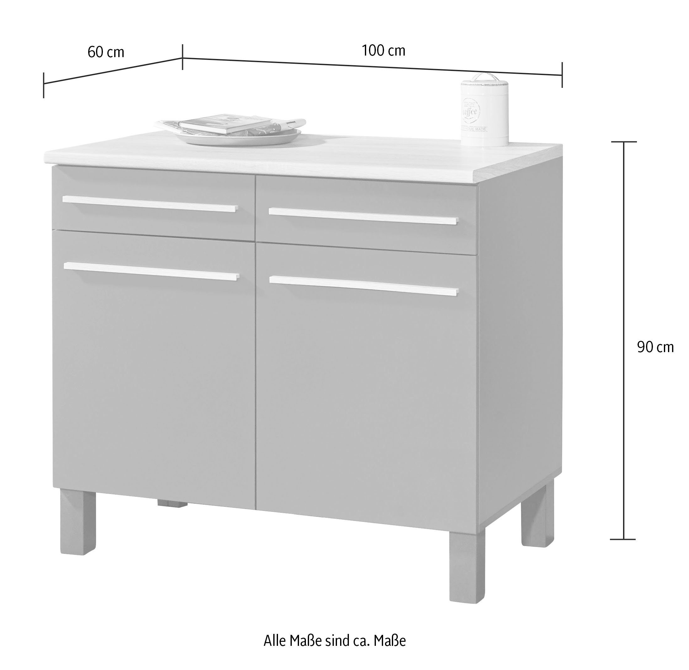 Unterschrank Bilberry BASIC 100 cm Balculina Breite by