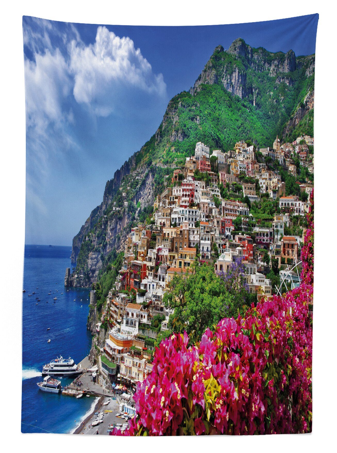 Italien Farben, Tischdecke den Amalfi Neapel Klare Außen geeignet Für Waschbar Farbfest Abakuhaus Bereich Positano