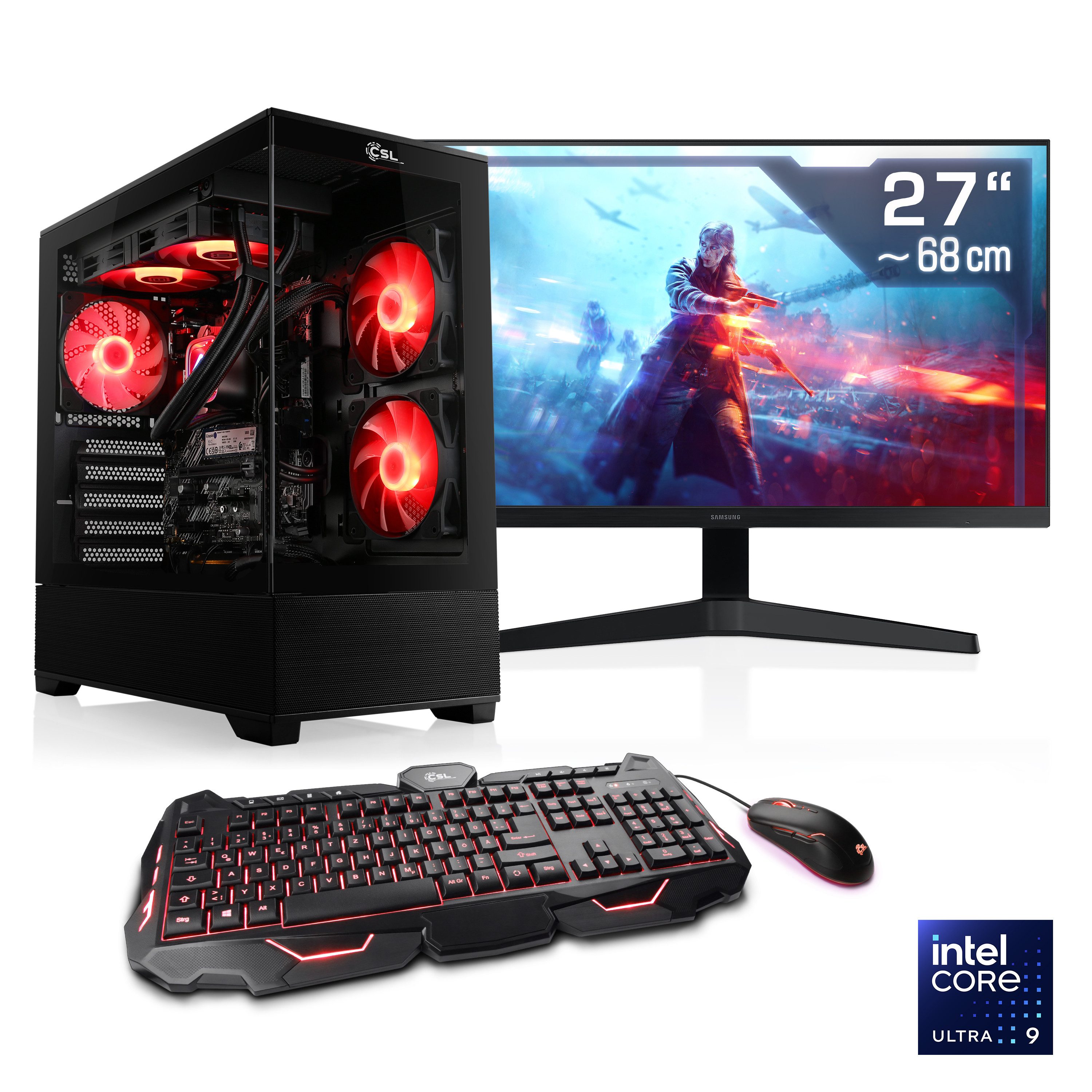 CSL AeroVision V24462 Gaming-PC-Komplettsystem (27", Intel® 285, Intel Core Ultra 9, 32 GB RAM, 1000 GB SSD)