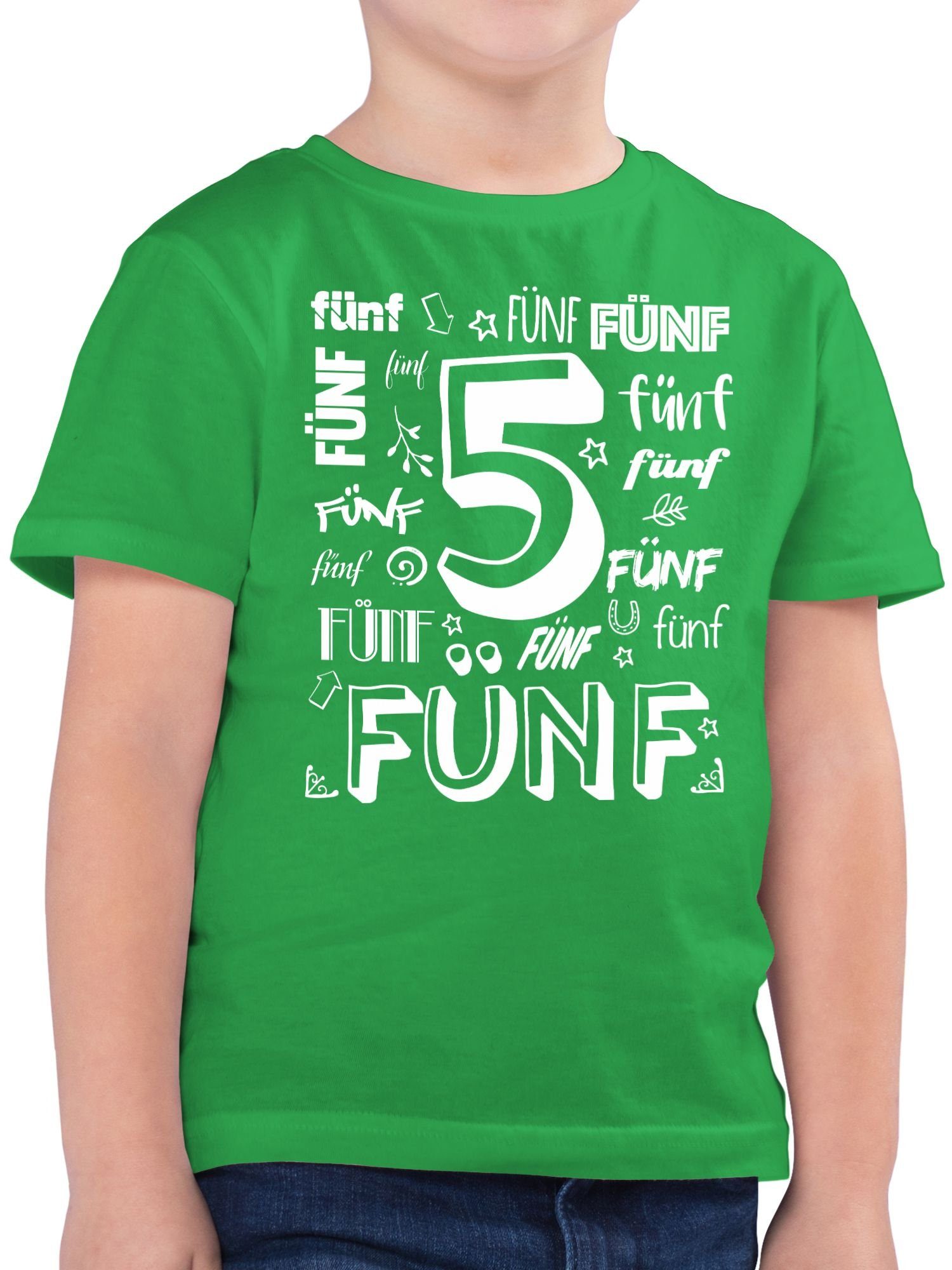 Shirtracer T-Shirt Fünfter Zahlen 5. Geburtstag 1 Grün
