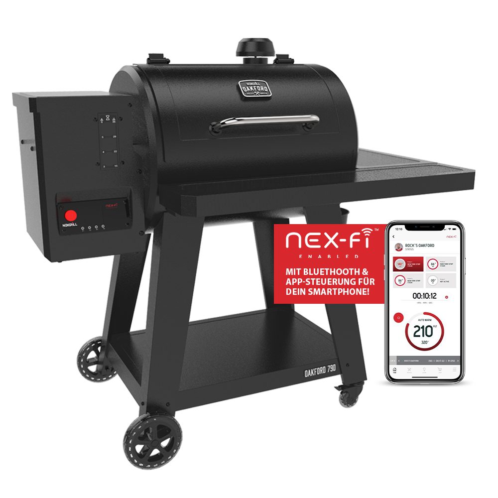 nexgrill Smoker Oakford 790, Pelletsmoker mit AppSteuerung, 70°C 290