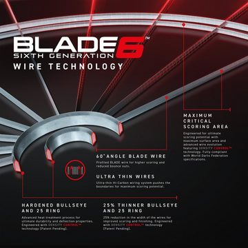 Winmau Dartscheibe Dartboard Blade 6, (Packung), neuesten Density Control™-Draht