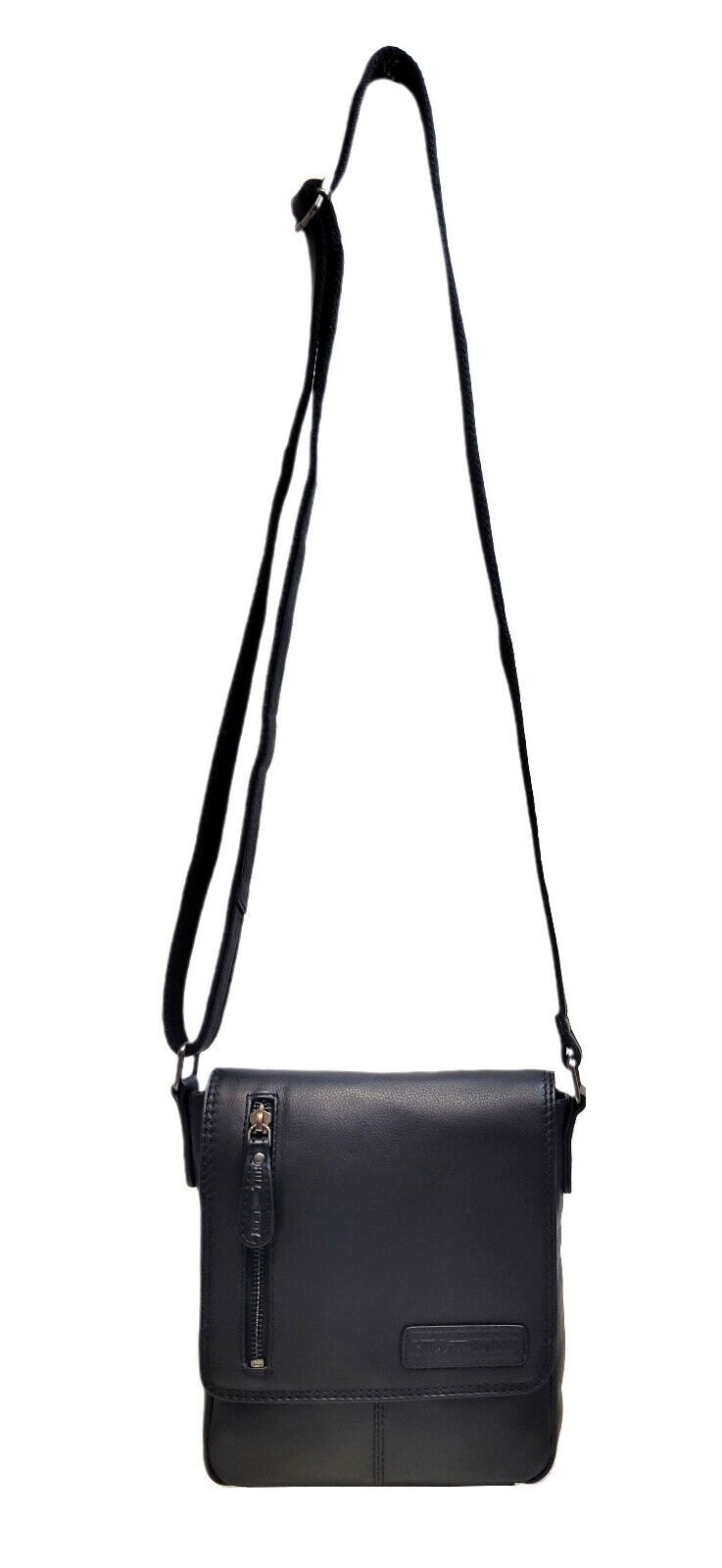 Hill Burry Umhängetasche Unisex Handtasche Schwarz – Echtleder Schultertasche, Damen & Herren