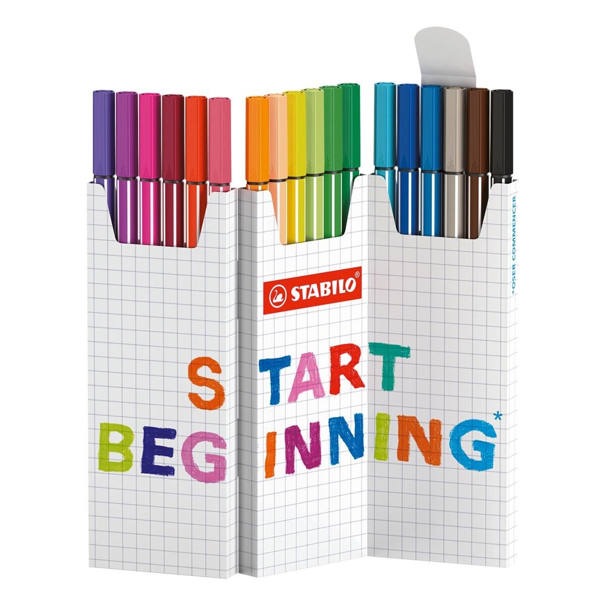 STABILO Filzstift Pen 68, (18-tlg), 18-tlg., im Zick-Zack-Aufsteller