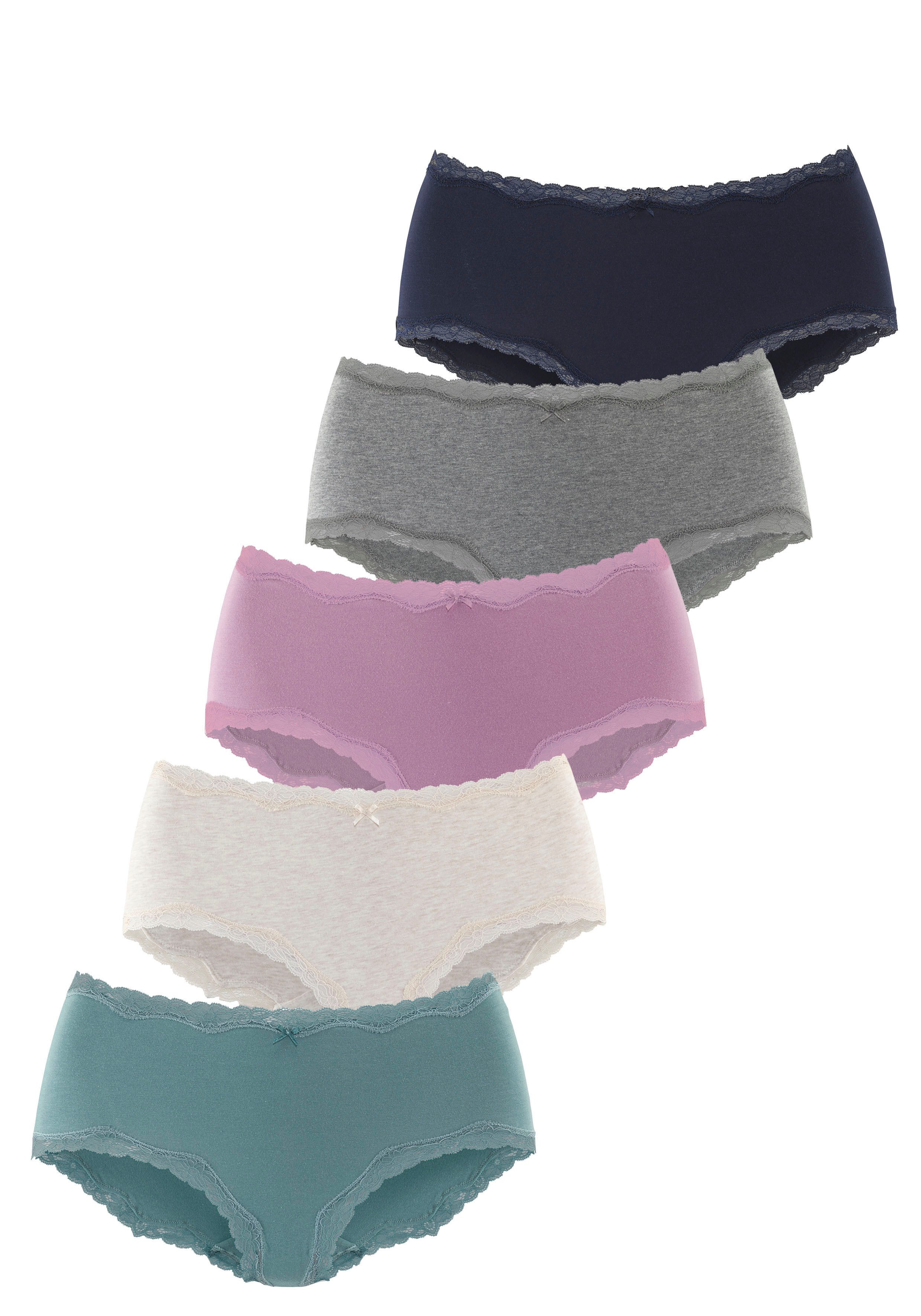 Vivance Taillenslip 5er-Pack, aus elastischer Baumwolle günstig online kaufen
