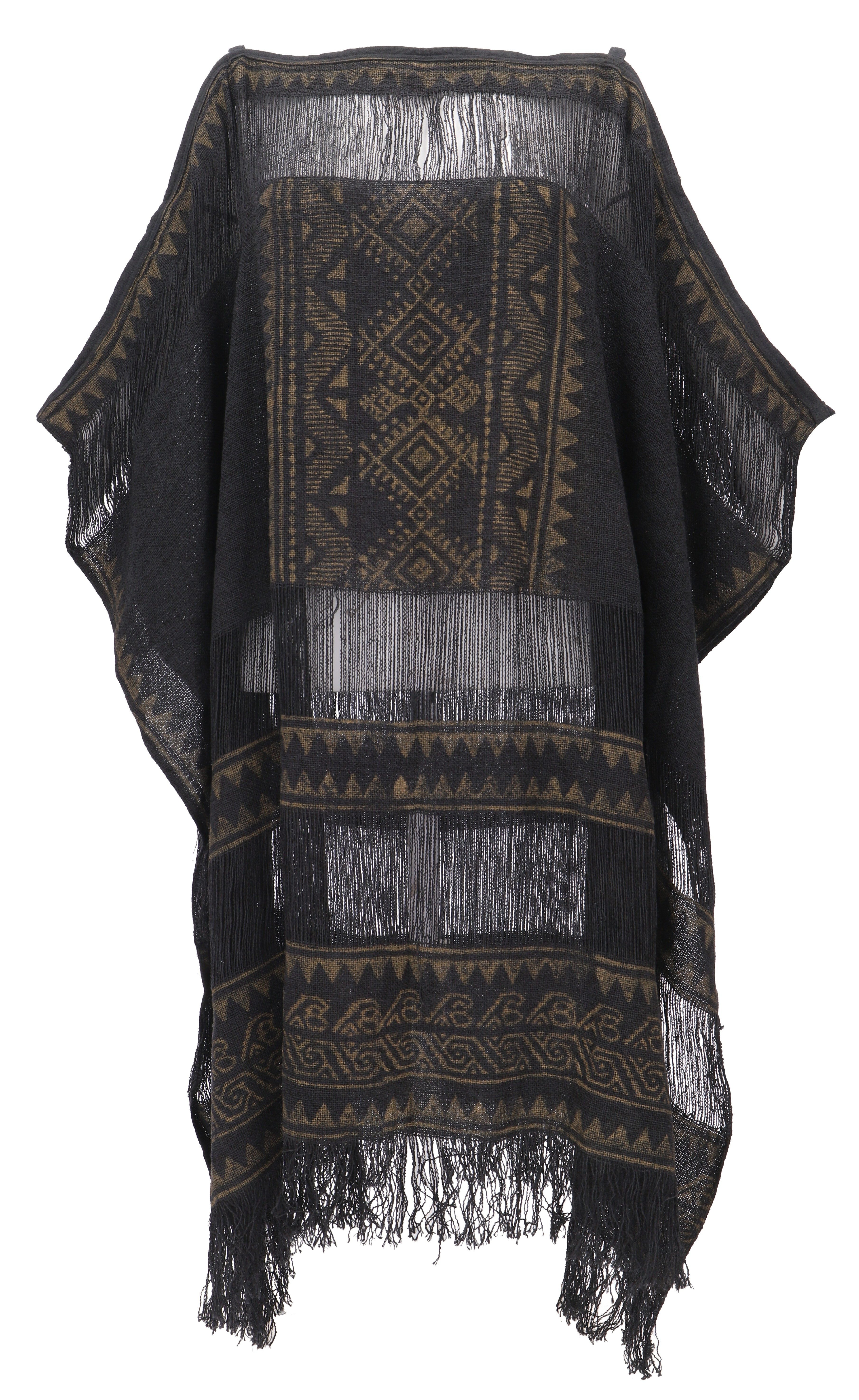 Guru-Shop Langjacke Boho Poncho, leichtes oversize Boho Cape -.. günstig online kaufen