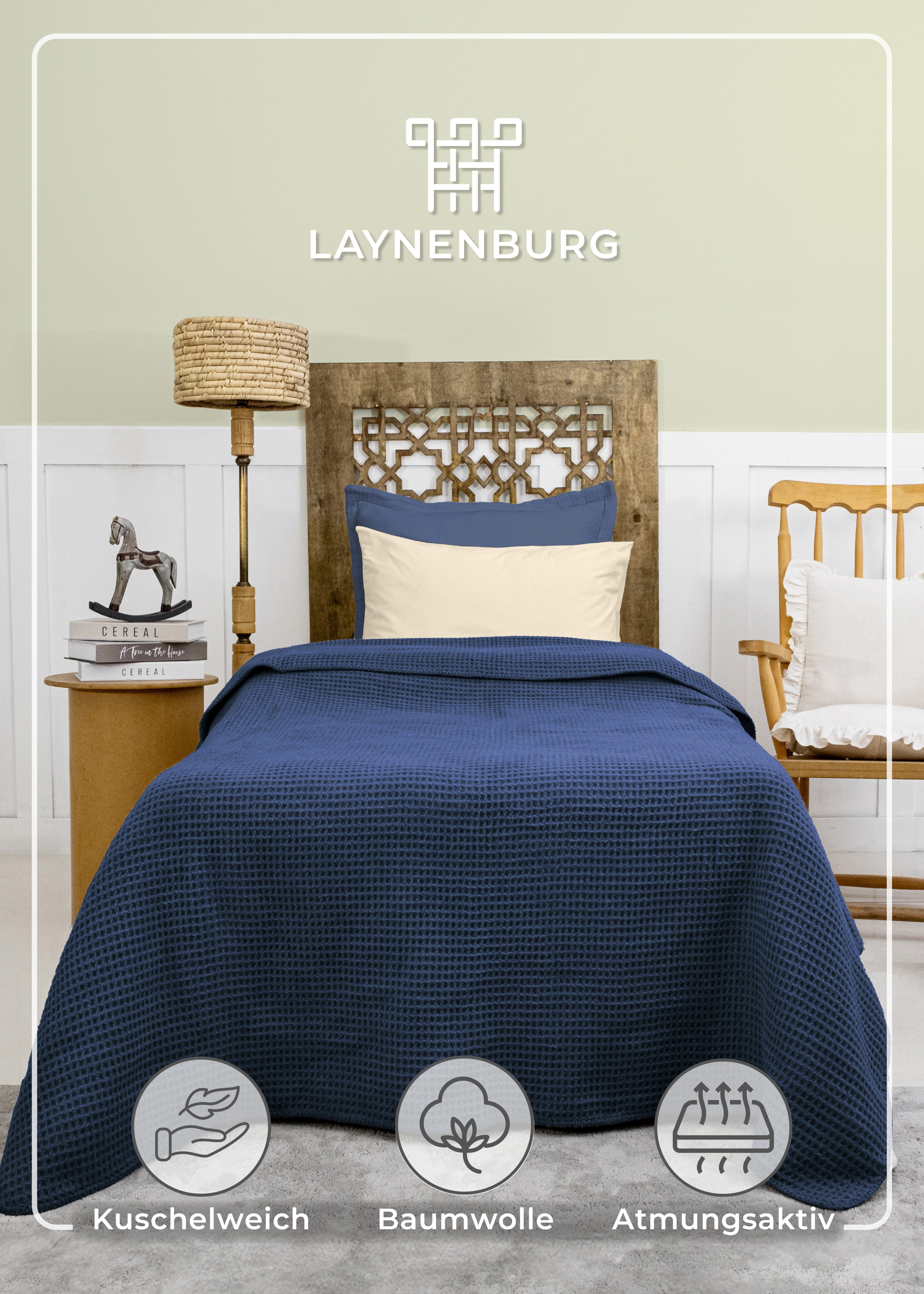 Wohndecke Wohndecke Waffelpique aus Baumwolle - Kuscheldecke, Baumwolldecke günstig online kaufen