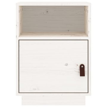 furnicato Nachttisch Weiß 40x34x55 cm Massivholz Kiefer