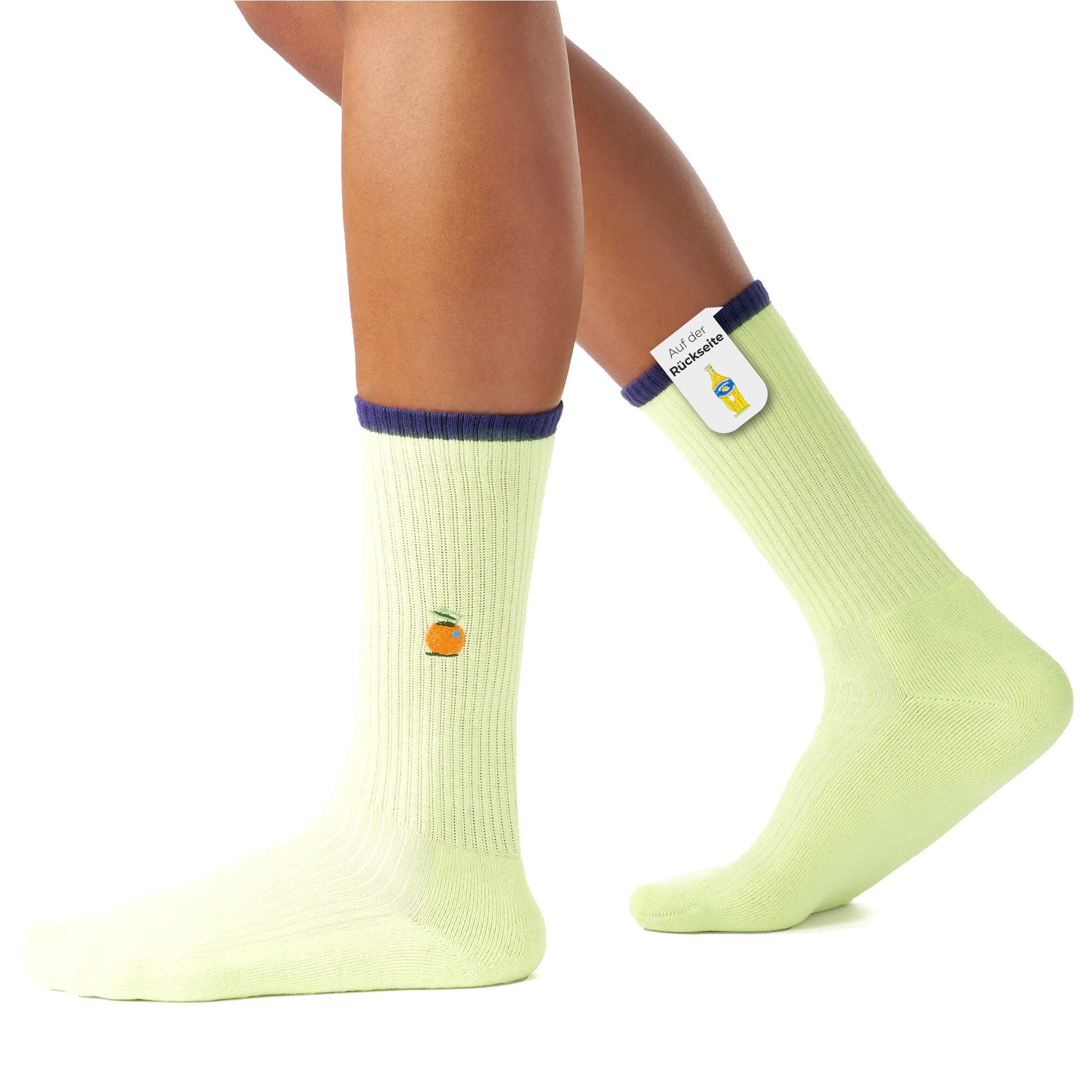 von Jungfeld Tennissocken Mix & Match Socken mit Stickmotiven (1-Paar, 1er-Pack) aus Bio-Baumwolle für Damen und Herren