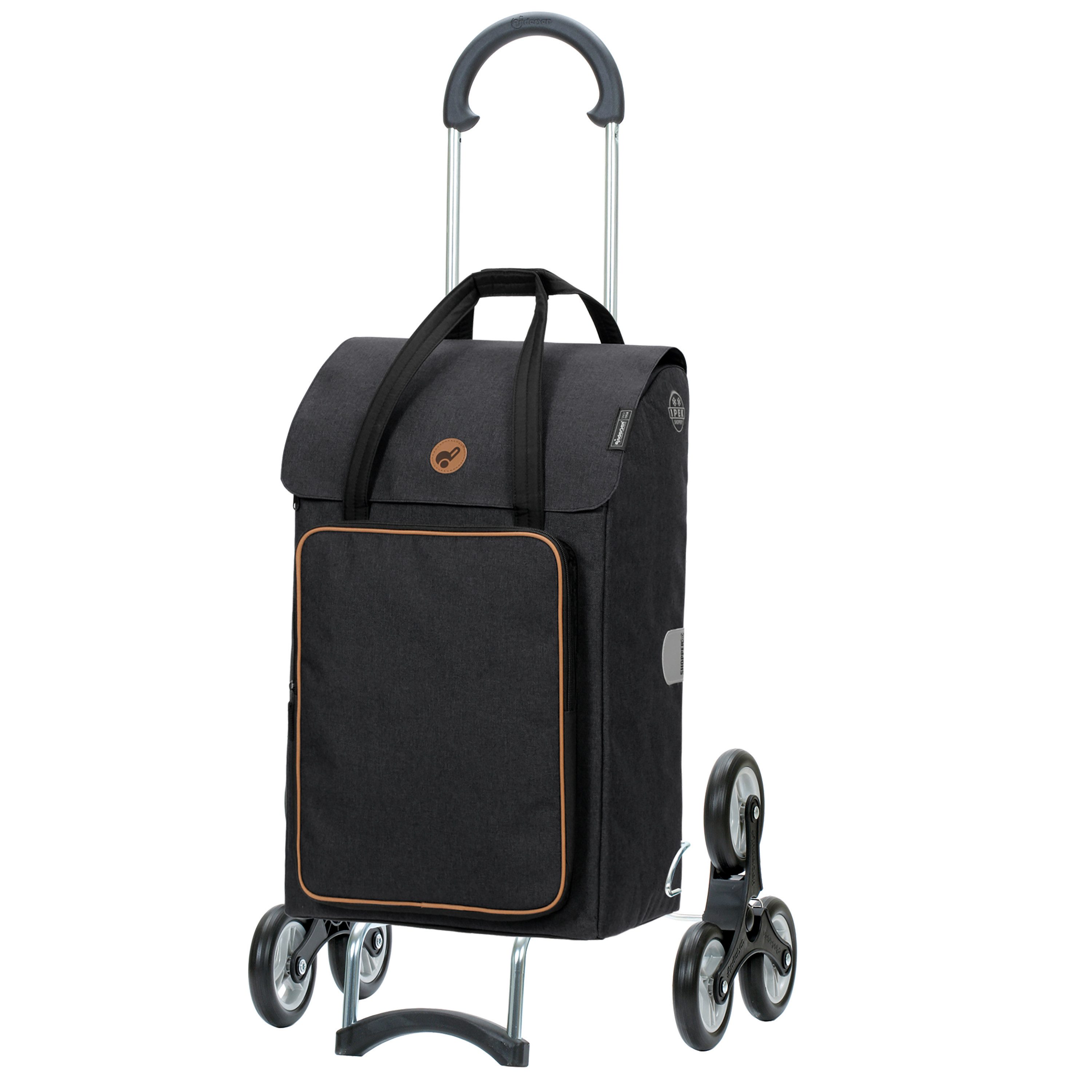 Andersen Einkaufstrolley Treppensteiger Scala Shopper Ipek Bo schwarz, Thermofach 41 Liter, belastbar bis 40kg, wasserabweisend