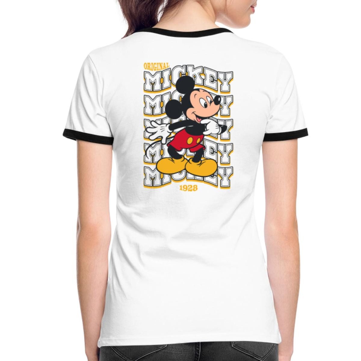 Spreadshirt T-Shirt Mickey & Minnie Mickey Mouse Original 1928 Frauen Kontrast T-Shirt (1-tlg)